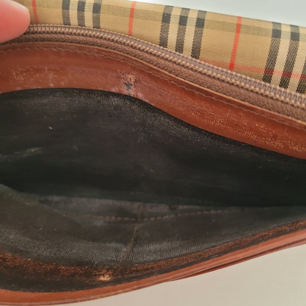 Burberry Leather Wallet Brown Clutch Logo Large Nova Designer Vintage Slim - Picture 7 of 14